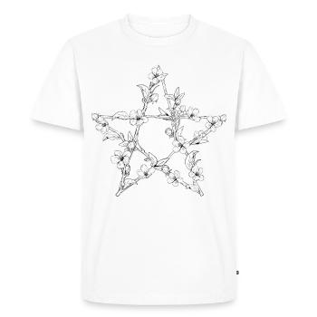 Pentagramme Fleurs Aesthetic Aesthetic Goth Clothes - T-shirt Premium bio Homme - blanc - Devant - Nico (187cm)