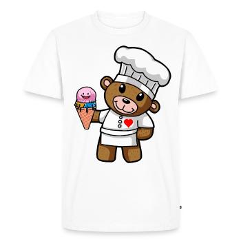 Teddy Glace Pâtisserie Chef Candy Glacier Shop Kid - T-shirt Premium bio Homme - blanc - Devant - Nico (187cm)