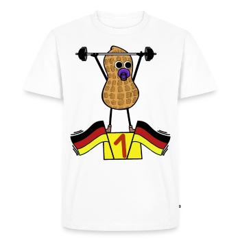 Peanut Baby Athlete Weights Training Allemand - T-shirt Premium bio Homme - blanc - Devant - Nico (187cm)
