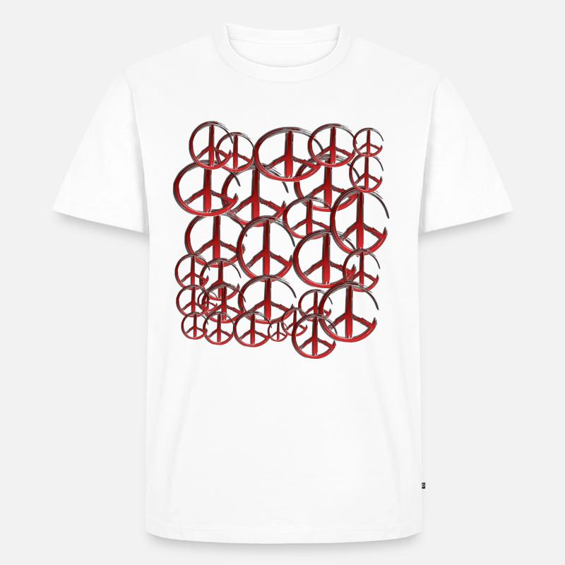 PEACE - Männer Premium Bio T-Shirt - Weiß
