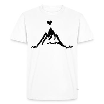 Alpenherz Mountain Heart Mountaineering Trekking Gift - Men's Premium Organic T-Shirt - white - Front - Nico (187cm)