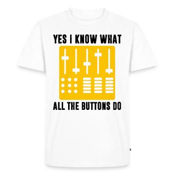 Je sais quelles touches Sound Engineer Audio Music - T-shirt Premium bio Homme - blanc - Devant - Nico (187cm)