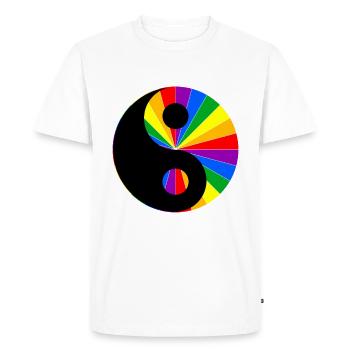 LGBT Rainbow Yin Yang Gay Pride Love Gay - Men's Premium Organic T-Shirt - white - Front - Nico (187cm)