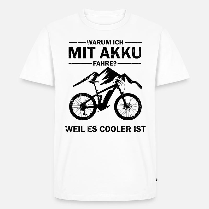E-Bike E-Mtb Elektrofahrrad Ebike - Männer Premium Bio T-Shirt - Weiß