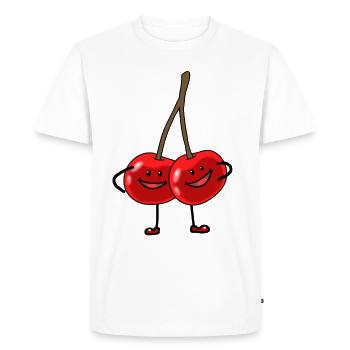 Fruits Fruits Fruits tropicaux Fruits Fantasy cerises - T-shirt Premium bio Homme - blanc - Devant - Nico (187cm)