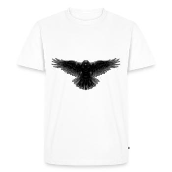 Rays Raven Crow Bird Bird Illustration Dark - Men's Premium Organic T-Shirt - white - Front - Nico (187cm)