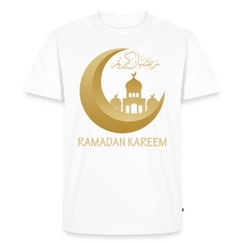 Texte arabe Ramadan Kareem Moubarak Musulman - T-shirt Premium bio Homme - blanc - Devant - Nico (187cm)