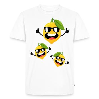 Citron citron Citron Drôle de citron Citron Citron - T-shirt Premium bio Homme - blanc - Devant - Nico (187cm)
