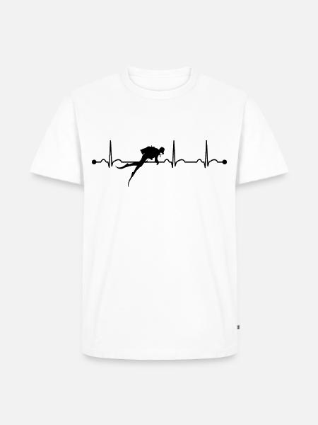 Diving Heartbeat Scuba Divers - Men's Premium Organic T-Shirt - white