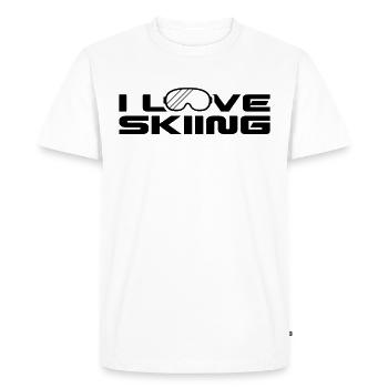 I love skiing skier skiski holiday - Men's Premium Organic T-Shirt - white - Front - Nico (187cm)