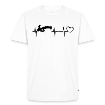 Pianiste Piano Piano Piano Battement de Coeur Piano Pianiste - T-shirt Premium bio Homme - blanc - Devant - Nico (187cm)
