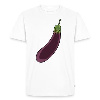 Aubergine Vegetables Vitamins Cooking Kitchen Vegetarian - Men's Premium Organic T-Shirt - white - Front - Nico (187cm)