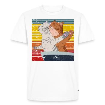 chat mignon chat titane pose cute cats - T-shirt Premium bio Homme - blanc - Devant - Nico (187cm)