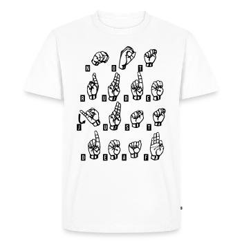 Sourd sourd langue des signes Deaf Cadeau - T-shirt Premium bio Homme - blanc - Devant - Nico (187cm)