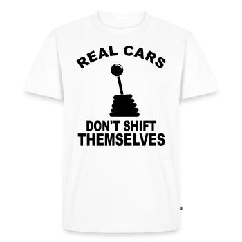 Real Cars Dont Shift Themselves - Car Drifting - T-shirt Premium bio Homme - blanc - Devant - Nico (187cm)
