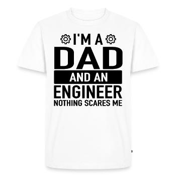 Ingénieur ingénieur père - T-shirt Premium bio Homme - blanc - Devant - Nico (187cm)