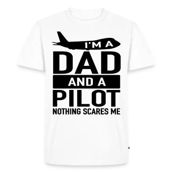 Pilot Dad Plane - Cargo Plane Pilot Papa - Men's Premium Organic T-Shirt - white - Front - Nico (187cm)