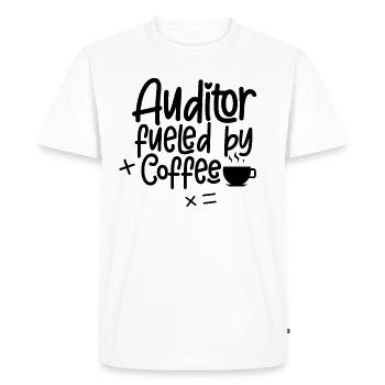 Expert-comptable Propulsé par le café Audit - T-shirt Premium bio Homme - blanc - Devant - Nico (187cm)