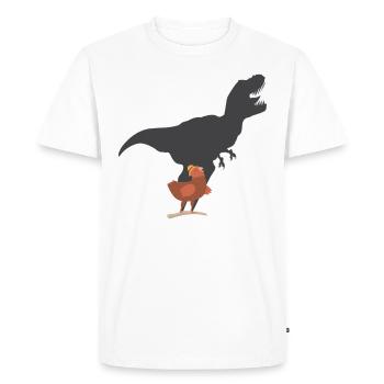Poulet T-Rex dinosaure - Poulet oiseau Dino - T-shirt Premium bio Homme - blanc - Devant - Nico (187cm)