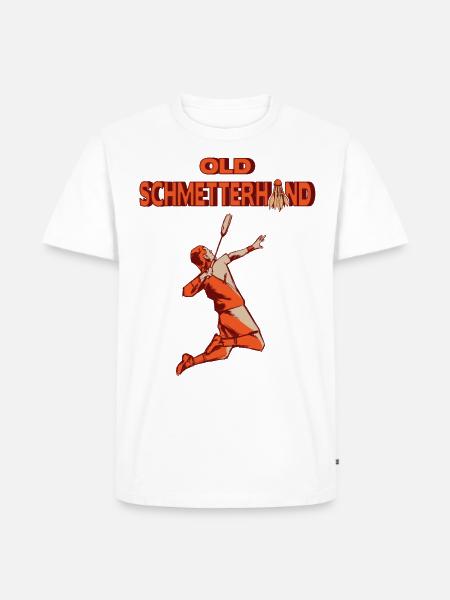 Old Schmetterhand Badminton - Männer Premium Bio T-Shirt - Weiß