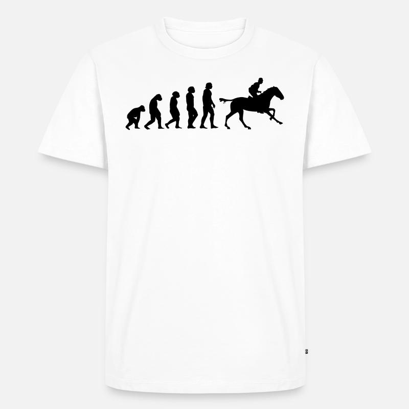 Pferde Reiten Evolution - Männer Premium Bio T-Shirt - Weiß