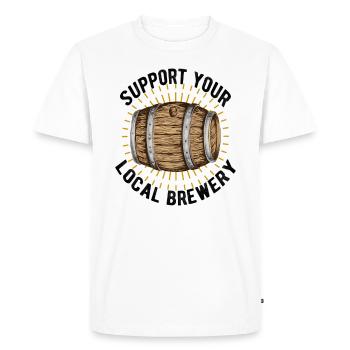 Brasserie brasserie brasserie bière cadeau - T-shirt Premium bio Homme - blanc - Devant - Nico (187cm)