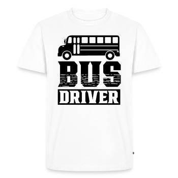 Bus chauffeur professionnel Bus conducteur Bus - T-shirt Premium bio Homme - blanc - Devant - Nico (187cm)