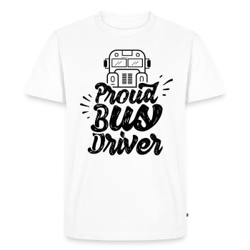 Proud bus driver Bus driver Bus school bus driver - Men's Premium Organic T-Shirt - white - Front - Nico (187cm)