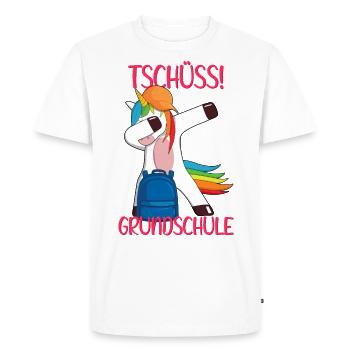 Grundschule Letzter Schultag Einhorn Einschulung - Männer Premium Bio T-Shirt - Weiß - Vorne - Nico (187cm)