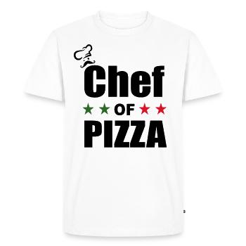 Chef Of Pizza - Italy Pizzeria Pizza Chef - Men's Premium Organic T-Shirt - white - Front - Nico (187cm)