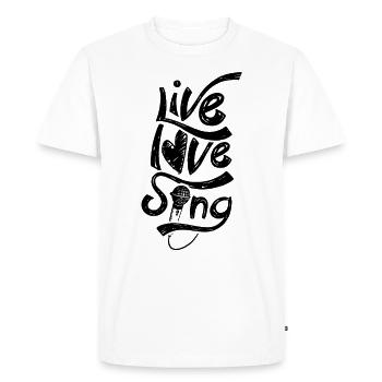 Vivre Amour Chanteur Chanteur Karaoke Chanter Chant - T-shirt Premium bio Homme - blanc - Devant - Nico (187cm)