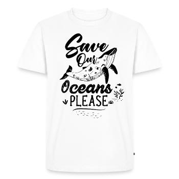 Save Our Oceans Please Animal Rescue Animal Welfare - Men's Premium Organic T-Shirt - white - Front - Nico (187cm)