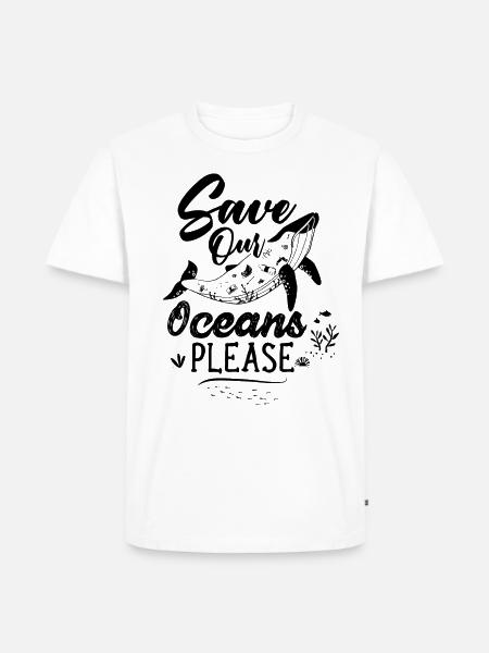 Rettet Unsere Ozeane Bitte Tierrettung Tierschutz - Männer Premium Bio T-Shirt - Weiß