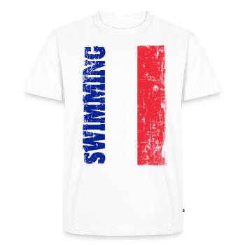 Swimming swimmer flag flag France France - Men's Premium Organic T-Shirt - white - Front - Nico (187cm)