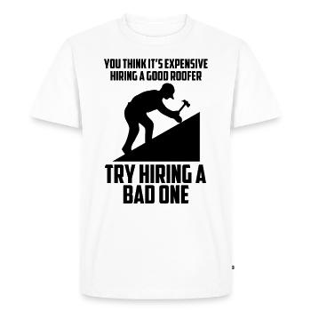 Un bon couvreur en construction - T-shirt Premium bio Homme - blanc - Devant - Nico (187cm)