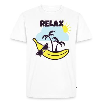 La banane se détend - T-shirt Premium bio Homme - blanc - Devant - Nico (187cm)