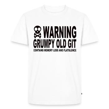 Warning Grumpy Old Git - Men's Premium Organic T-Shirt - white - Front - Nico (187cm)