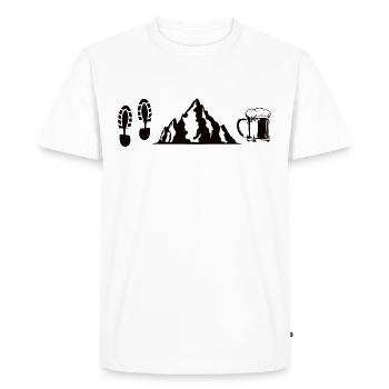Hiking mountains beer - Men's Premium Organic T-Shirt - white - Front - Nico (187cm)