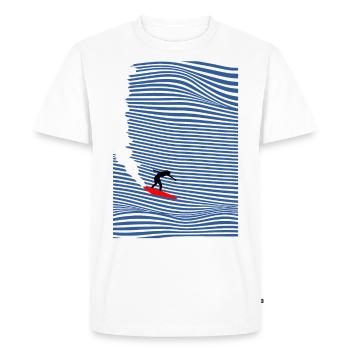 Surfeuse surf on - T-shirt Premium bio Homme - blanc - Devant - Nico (187cm)