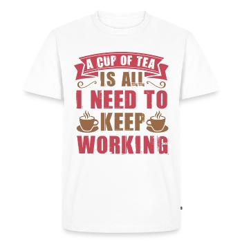 Tea drinker saying - Men's Premium Organic T-Shirt - white - Front - Nico (187cm)