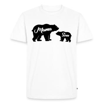 Maman Bear Son Bébé Ours Famille Maman Ours Mama Ours Mamabear - T-shirt Premium bio Homme - blanc - Devant - Nico (187cm)