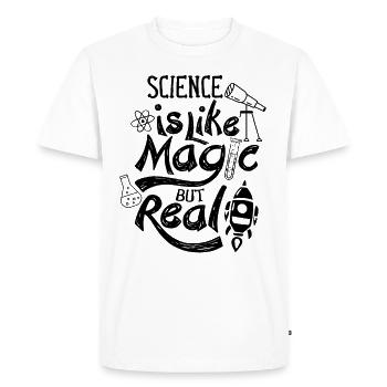 Science Is Like Magic But Real Researchers - Men's Premium Organic T-Shirt - white - Front - Nico (187cm)