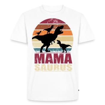 Mamasaurus Rex dinosaure Mère Dino Triplés - T-shirt Premium bio Homme - blanc - Devant - Nico (187cm)