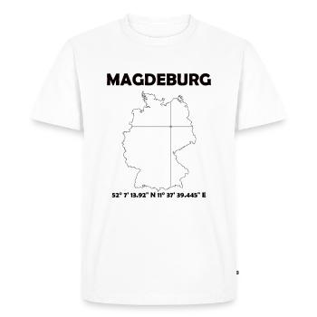 Magdeburg Carte - T-shirt Premium bio Homme - blanc - Devant - Nico (187cm)