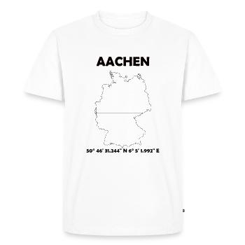 Aachen Map - Men's Premium Organic T-Shirt - white - Front - Nico (187cm)