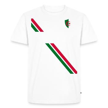 Algérie Drapeau drapeau Drapeau Drapeau Football - T-shirt Premium bio Homme - blanc - Devant - Nico (187cm)