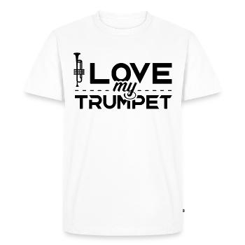 J’aime Ma trompette trompette trompette trompette - T-shirt Premium bio Homme - blanc - Devant - Nico (187cm)