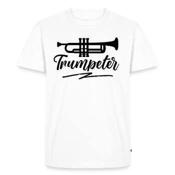 Trompette trompette trompette trompette - T-shirt Premium bio Homme - blanc - Devant - Nico (187cm)