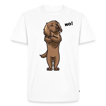 Têtu allemand Cheveux longs chien - T-shirt Premium bio Homme - blanc - Devant - Nico (187cm)