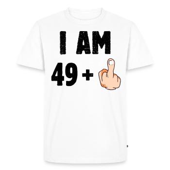 I am 49 plus one - Men's Premium Organic T-Shirt - white - Front - Nico (187cm)